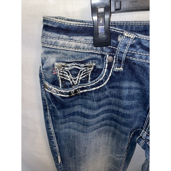 Vigoss Women’s Capri Jeans Size 30x27 Blue Rodeo Cowgirl Western - Picture 5 of 12